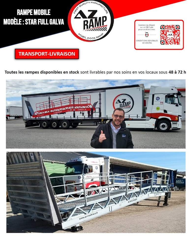 Rampe de chargement neuf Loading Ramp with with hydraulic tilting bridge -  AZ RAMP - STAR- 12T FULL GALVA: photos 14