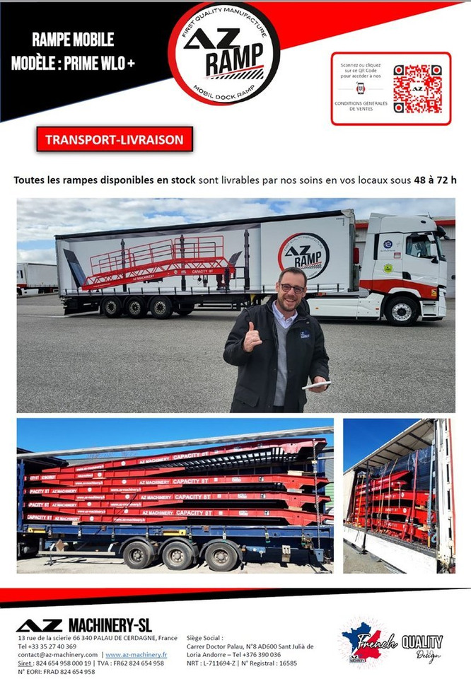 Rampe de chargement neuf **RENTAL 12-24-36 Month** AZ RAMP-PRIME PRIME WLO + 8 .  Industrial Mobil Loading Ramp: photos 11