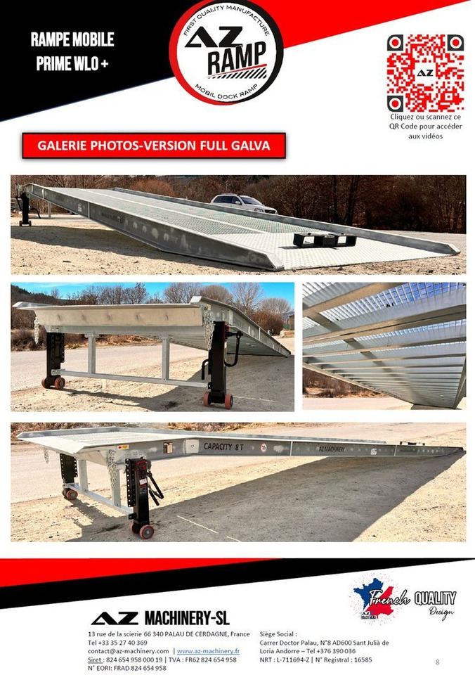 Rampe de chargement neuf **RENTAL 12-24-36 Month** AZ RAMP-PRIME PRIME WLO + 8 .  Industrial Mobil Loading Ramp: photos 8