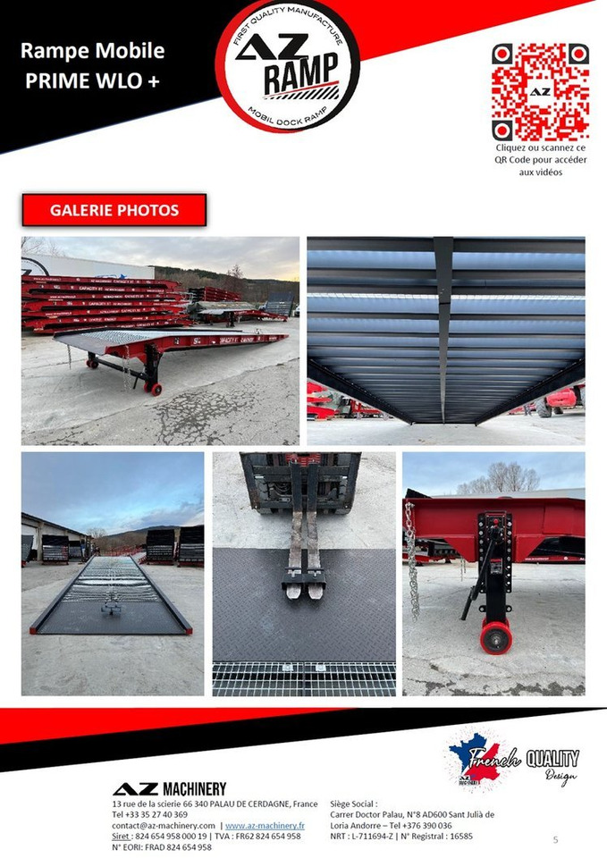 Rampe de chargement neuf **RENTAL 12-24-36 Month** AZ RAMP-PRIME PRIME WLO + 8 .  Industrial Mobil Loading Ramp: photos 9
