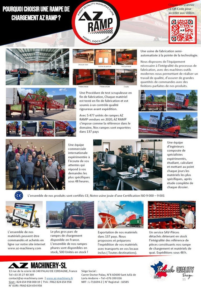 Rampe de chargement neuf **RENTAL 12-24-36 Month** AZ RAMP-PRIME PRIME WLO + 8 .  Industrial Mobil Loading Ramp: photos 12