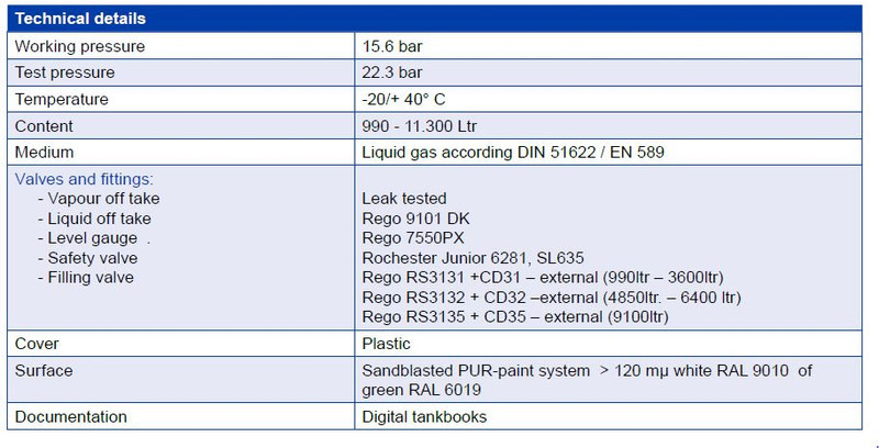 De Visser Propaan/Butaan LPG tank 9100 L gastank Propaan/Butaan LPG tank 9100 L (4,55 ton) Gastank Ø 1250 including tank fittings ID 11.10 L: 7790mm, 1350kg option of heating spiral - Réservoir de carburant pour Camion: photos 5 De Visser Propaan/Butaan LPG tank 9100 L gastank Propaan/Butaan LPG tank 9100 L (4,55 ton) Gastank Ø 1250 including tank fittings ID 11.10 L: 7790mm, 1350kg option of heating spiral - Réservoir de carburant pour Camion: photos 5