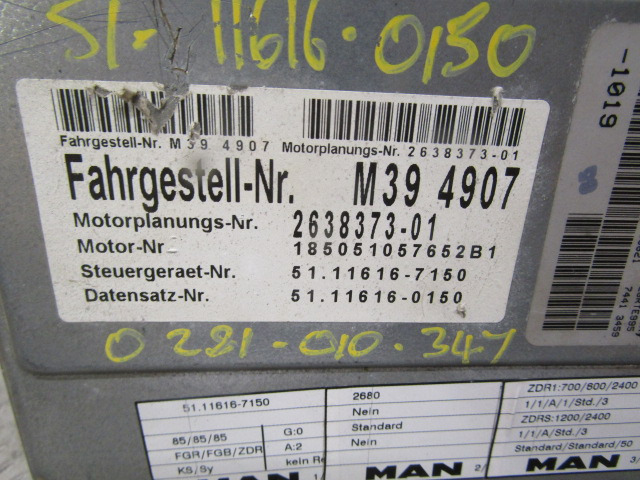 MAN ECM 280 ENGINE ECU P/NO 02811010347 - Bloc de gestion pour Camion: photos 2 MAN ECM 280 ENGINE ECU P/NO 02811010347 - Bloc de gestion pour Camion: photos 2