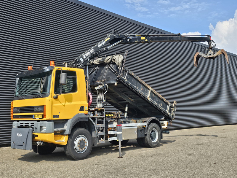 DAF CF 75.250 4X4 / HIAB CRANE + TIPPER / MANUAL / SPRING - Camion, Camion grue: photos 1 DAF CF 75.250 4X4 / HIAB CRANE + TIPPER / MANUAL / SPRING - Camion, Camion grue: photos 1