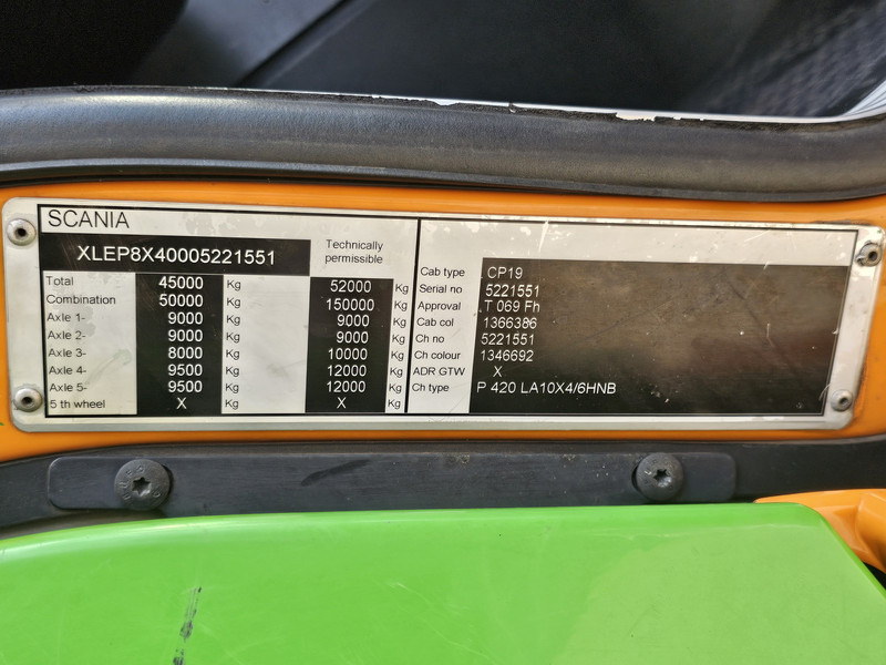 Crédit-bail Scania P420 / MANUAL GEARBOX / 10x4 / RETARDER / 150T Scania P420 / MANUAL GEARBOX / 10x4 / RETARDER / 150T: photos 11