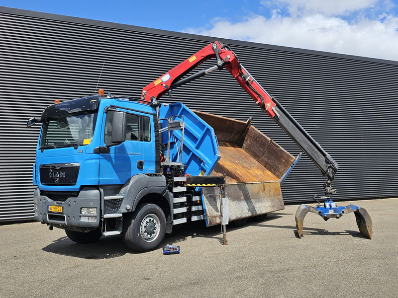 MAN TGS 28.400 6X4-4 BL / CRANE + 2 SIDE TIPPER - Camion benne, Camion grue: photos 3 MAN TGS 28.400 6X4-4 BL / CRANE + 2 SIDE TIPPER - Camion benne, Camion grue: photos 3