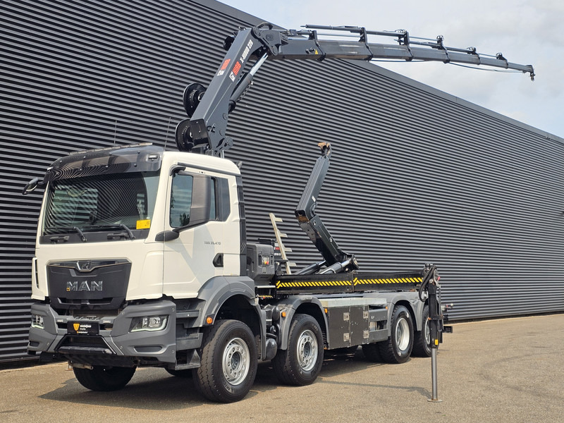 MAN TGS 35.470 8X4 BB / HIAB CRANE + HOOKLIFT - Camion ampliroll, Camion grue: photos 1 MAN TGS 35.470 8X4 BB / HIAB CRANE + HOOKLIFT - Camion ampliroll, Camion grue: photos 1