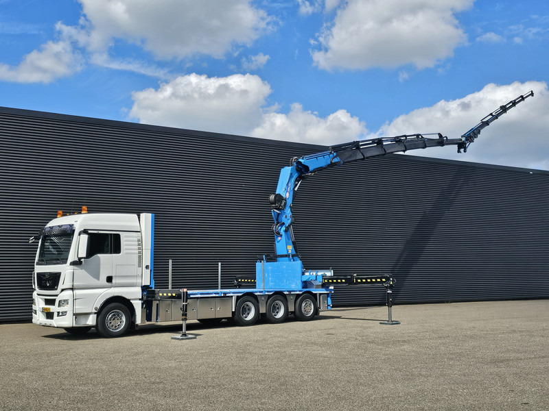 MAN TGX 35.480 8x4-4 / HMF 85 t/m + JIB / WINCH - Camion plateau, Camion grue: photos 1 MAN TGX 35.480 8x4-4 / HMF 85 t/m + JIB / WINCH - Camion plateau, Camion grue: photos 1
