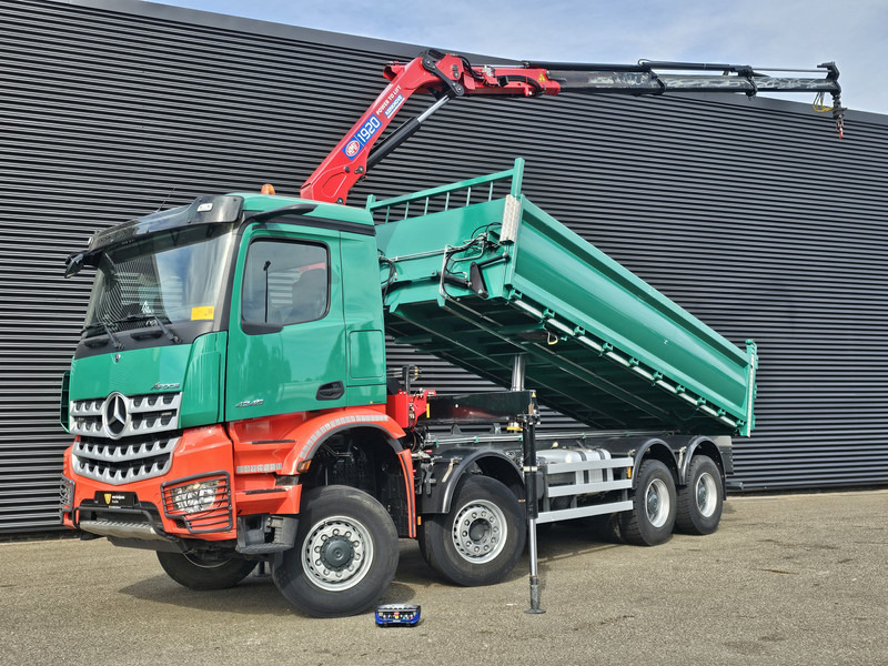 Mercedes-Benz AROCS 4145 / 8X6 / TIPPER + HMF CRANE - Camion benne, Camion grue: photos 1 Mercedes-Benz AROCS 4145 / 8X6 / TIPPER + HMF CRANE - Camion benne, Camion grue: photos 1