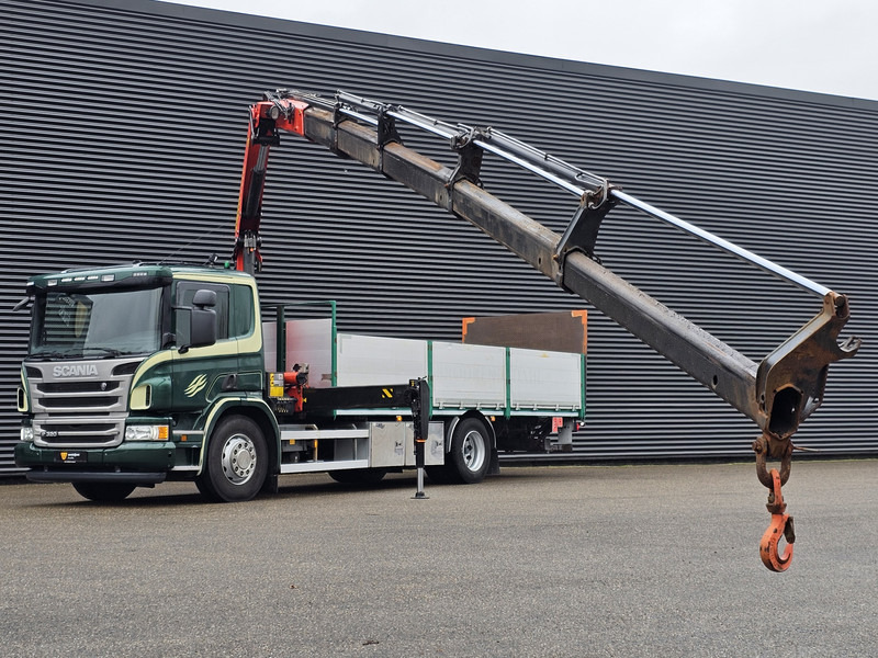 Scania P320 / 4x2 / PALFINGER PK14002 / CRANE/KRAN - Camion plateau, Camion grue: photos 4 Scania P320 / 4x2 / PALFINGER PK14002 / CRANE/KRAN - Camion plateau, Camion grue: photos 4