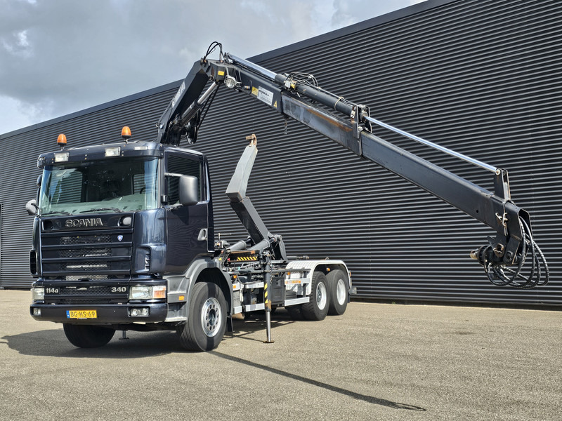 Scania R114.340 6x2 / HIAB CRANE + 25T HOOKLIFT - Camion ampliroll, Camion grue: photos 2 Scania R114.340 6x2 / HIAB CRANE + 25T HOOKLIFT - Camion ampliroll, Camion grue: photos 2