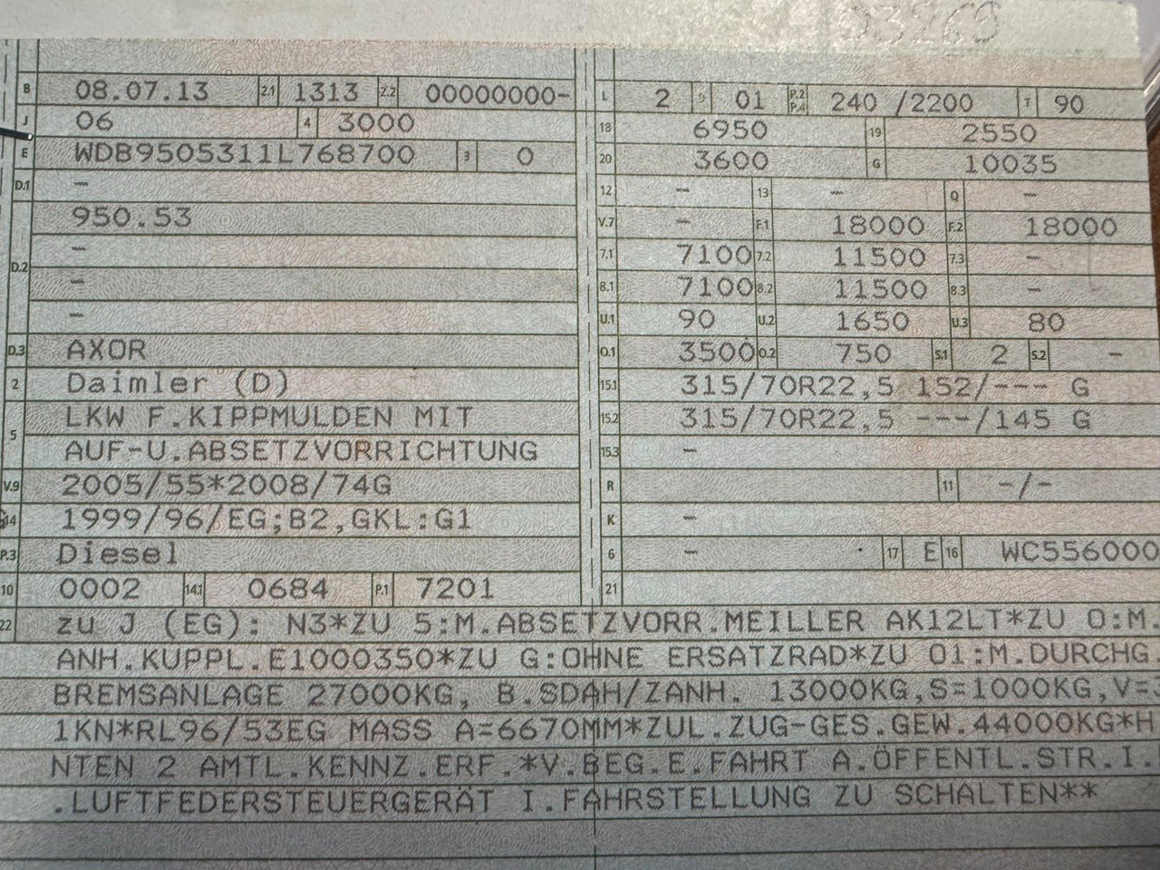 Mercedes-Benz 1833 4X2 Meiller AK 12 Absetzkipper Mercedes-Benz 1833 4X2 Meiller AK 12 Absetzkipper - Camion multibenne: photos 4 Mercedes-Benz 1833 4X2 Meiller AK 12 Absetzkipper Mercedes-Benz 1833 4X2 Meiller AK 12 Absetzkipper - Camion multibenne: photos 4