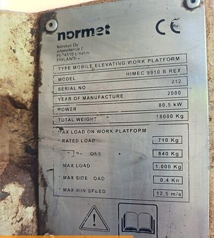Normet Imec 9910 Brex - Nacelle télescopique: photos 3 Normet Imec 9910 Brex - Nacelle télescopique: photos 3