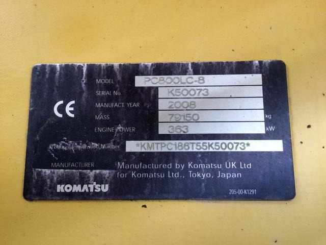 Komatsu PC800LC-8 - Pelle sur chenille: photos 5 Komatsu PC800LC-8 - Pelle sur chenille: photos 5