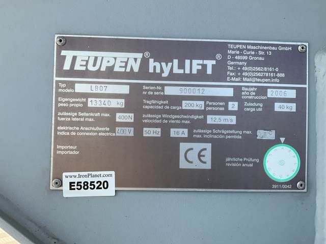 Teupen LB07 - Nacelle articulée: photos 5 Teupen LB07 - Nacelle articulée: photos 5