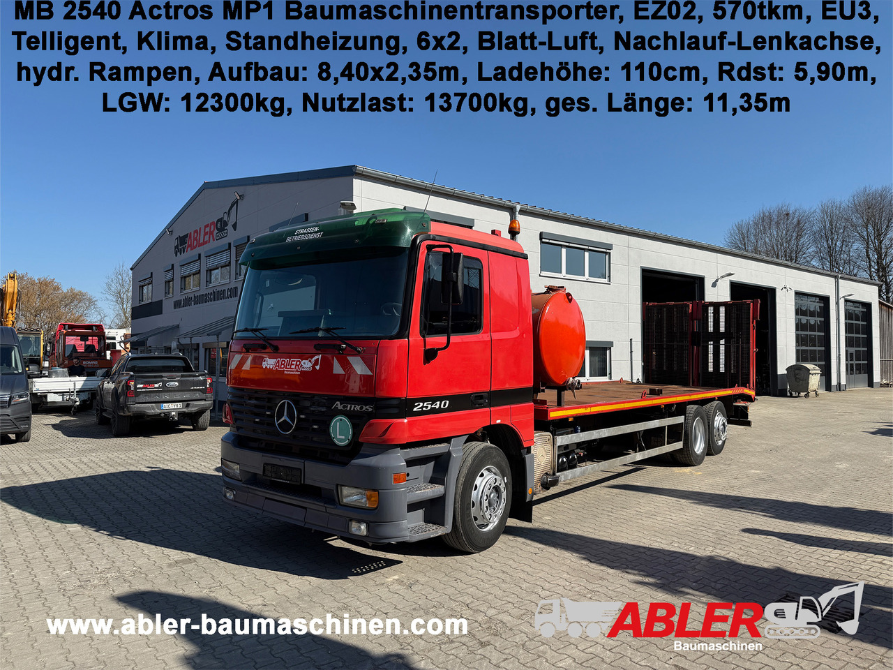 Mercedes-Benz 2540 Actros MP1 Baumaschinentrnasporter - Camion: photos 1 Mercedes-Benz 2540 Actros MP1 Baumaschinentrnasporter - Camion: photos 1