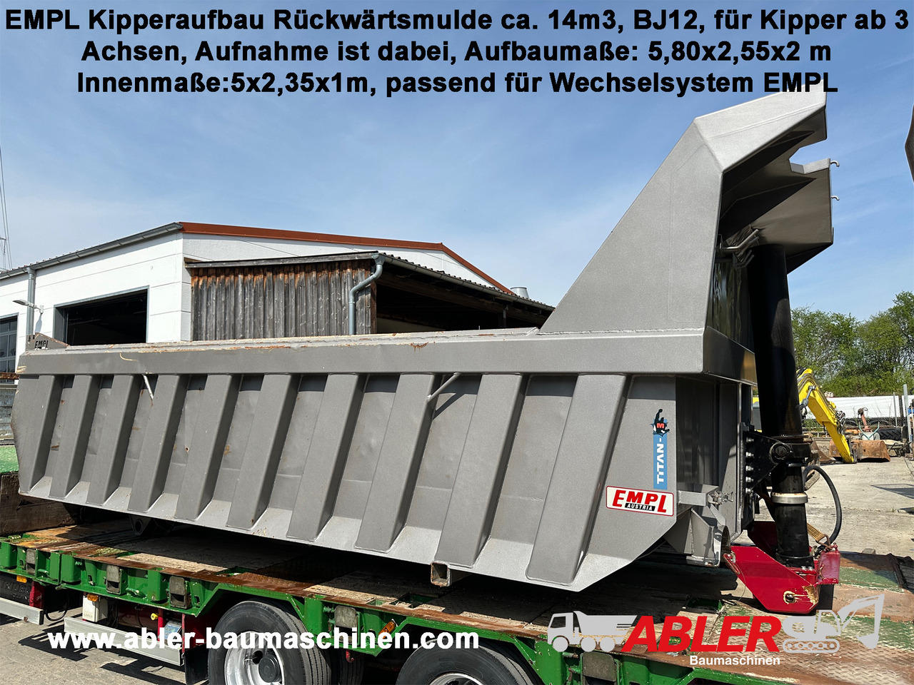 Empl Kipperaufbau für Wechselsystem ca. 14 m3 - Benne pour poids lourds: photos 1 Empl Kipperaufbau für Wechselsystem ca. 14 m3 - Benne pour poids lourds: photos 1