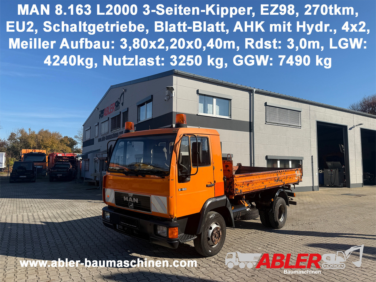 MAN 8.163 L2000 3-Seiten-Kipper AHK - Camion benne: photos 1 MAN 8.163 L2000 3-Seiten-Kipper AHK - Camion benne: photos 1