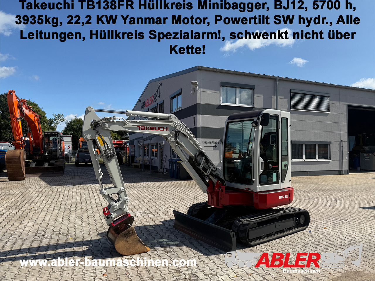Takeuchi TB138FR Hüllkreis Minibagger Powertilt - Pelle: photos 1 Takeuchi TB138FR Hüllkreis Minibagger Powertilt - Pelle: photos 1