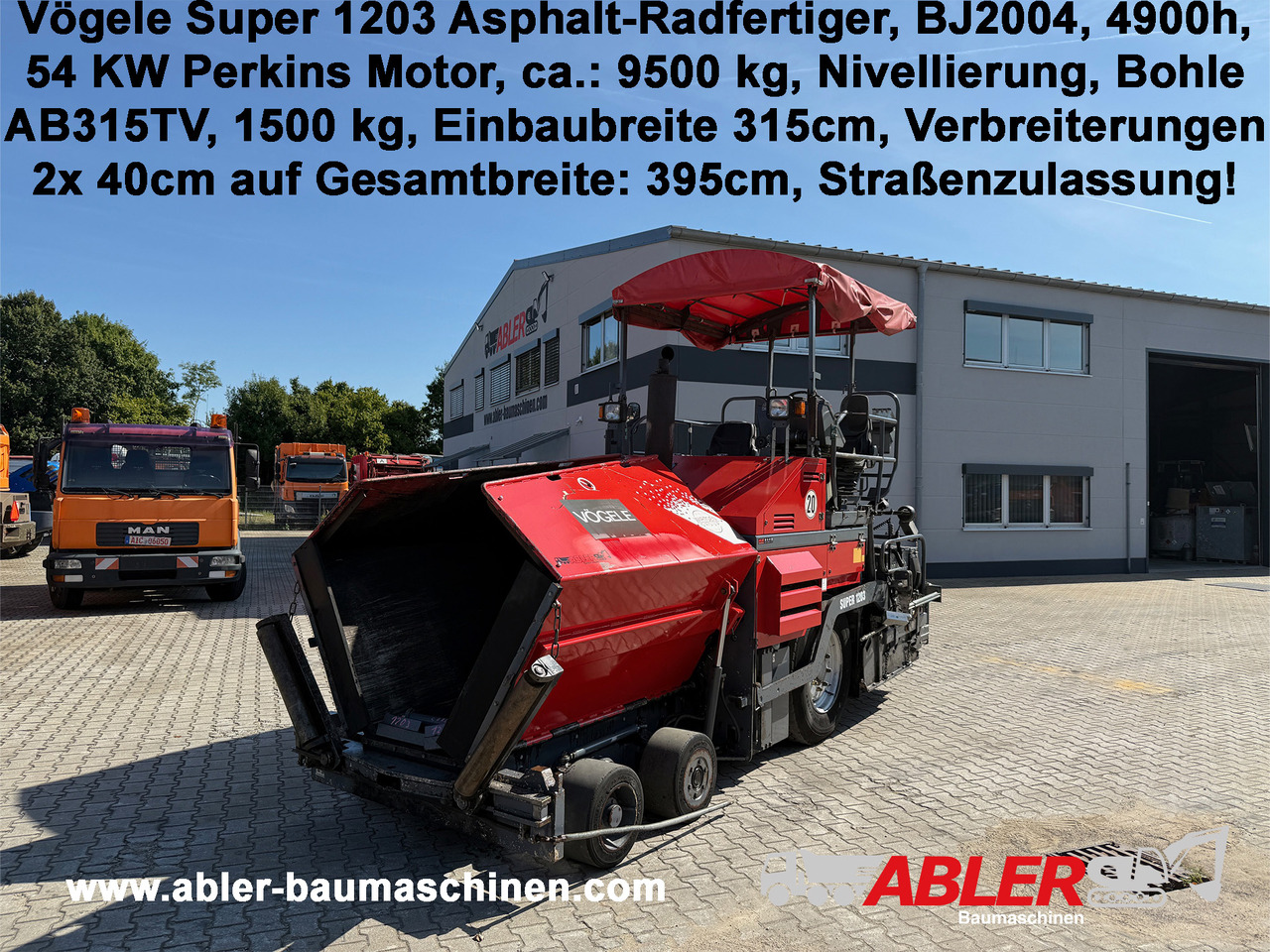 Vögele Super 1203 Asphalt-Radfertiger - Finisseur: photos 1 Vögele Super 1203 Asphalt-Radfertiger - Finisseur: photos 1
