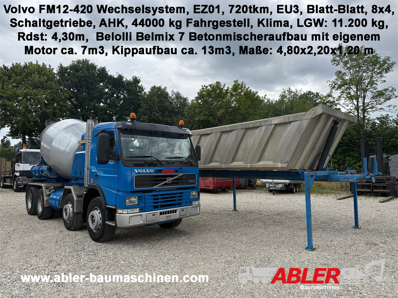 Volvo FM 12 420 WECHSELSYSTEM Betonmischer + Kipper AHK Klima - Camion malaxeur: photos 1 Volvo FM 12 420 WECHSELSYSTEM Betonmischer + Kipper AHK Klima - Camion malaxeur: photos 1
