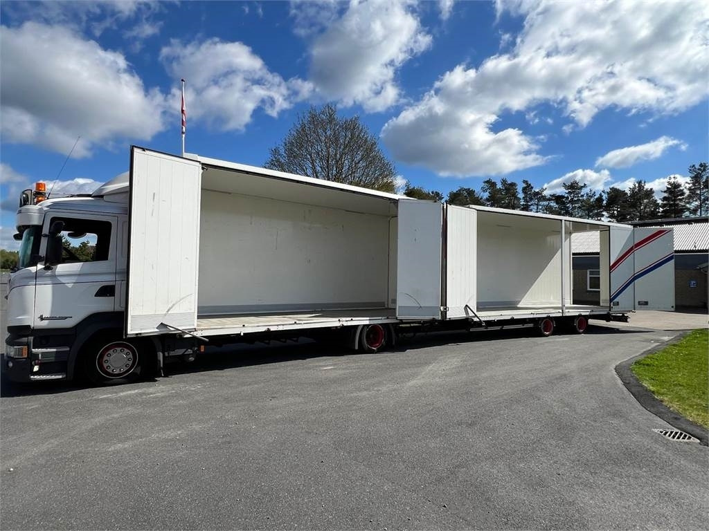 Scania R410 DB 4x2 MLB + tandem trailer 121m3 - Camion fourgon: photos 1 Scania R410 DB 4x2 MLB + tandem trailer 121m3 - Camion fourgon: photos 1