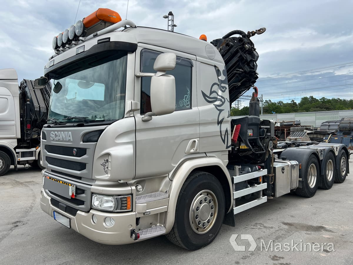 Kranväxlare Scania P410 8x4 - Camion ampliroll, Camion grue: photos 1 Kranväxlare Scania P410 8x4 - Camion ampliroll, Camion grue: photos 1