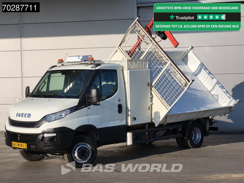 Iveco Daily 70C18 3.0L Driezijdige Kipper 500KG Kraan Kraanwagen Open Laadbak 3,5t Trekhaak Airco Cruise Euro6 Kraan Crane Kranwagen Kipper - Véhicule utilitaire benne: photos 1 Iveco Daily 70C18 3.0L Driezijdige Kipper 500KG Kraan Kraanwagen Open Laadbak 3,5t Trekhaak Airco Cruise Euro6 Kraan Crane Kranwagen Kipper - Véhicule utilitaire benne: photos 1