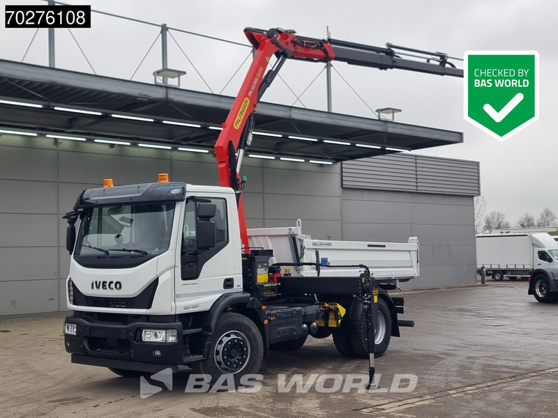 Iveco Eurocargo 180E320 4X2 Suspensión de Acero, Volquete 3 Lados, Palfinger PK12.501 - Camion benne, Camion grue: photos 1 Iveco Eurocargo 180E320 4X2 Suspensión de Acero, Volquete 3 Lados, Palfinger PK12.501 - Camion benne, Camion grue: photos 1