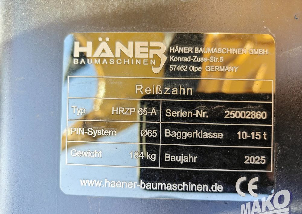 Nowy zrywak do koparki Haner HRZP 65-A Miller fi 65 - Accessoire pour Engins de chantier: photos 5 Nowy zrywak do koparki Haner HRZP 65-A Miller fi 65 - Accessoire pour Engins de chantier: photos 5