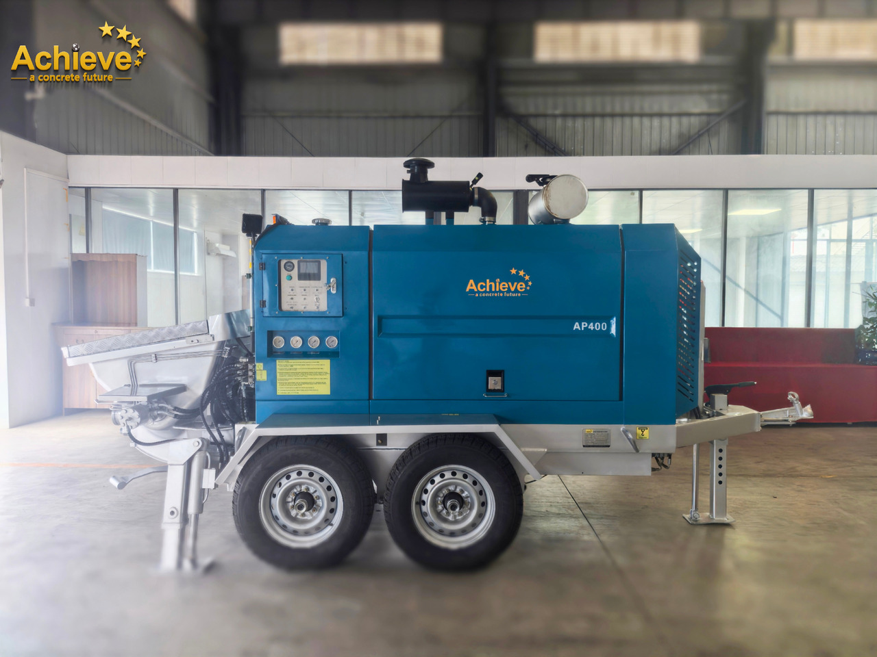 ACHIEVE ACHIEVE AP400 Concrete Trailer Pump For Australia/US EPA /CE Version 【ACHIEVE】100% BRAND NEW !!! - Pompe à béton stationnaire: photos 1 ACHIEVE ACHIEVE AP400 Concrete Trailer Pump For Australia/US EPA /CE Version 【ACHIEVE】100% BRAND NEW !!! - Pompe à béton stationnaire: photos 1