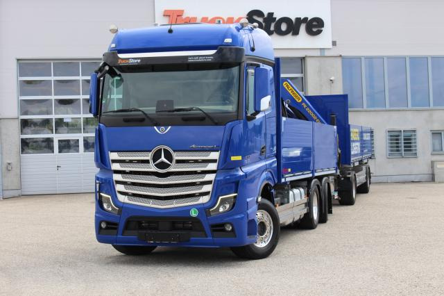 Mercedes-Benz Actros 2551LL PK22002 - Camion plateau, Camion grue: photos 1 Mercedes-Benz Actros 2551LL PK22002 - Camion plateau, Camion grue: photos 1