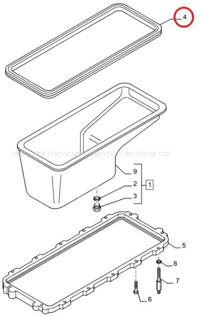 FPT IVECO CASE Cursor11 F3GFE613A B001 5801863562/5801690111 The oil pan gasket 504262851 - Joint moteur: photos 5 FPT IVECO CASE Cursor11 F3GFE613A B001 5801863562/5801690111 The oil pan gasket 504262851 - Joint moteur: photos 5