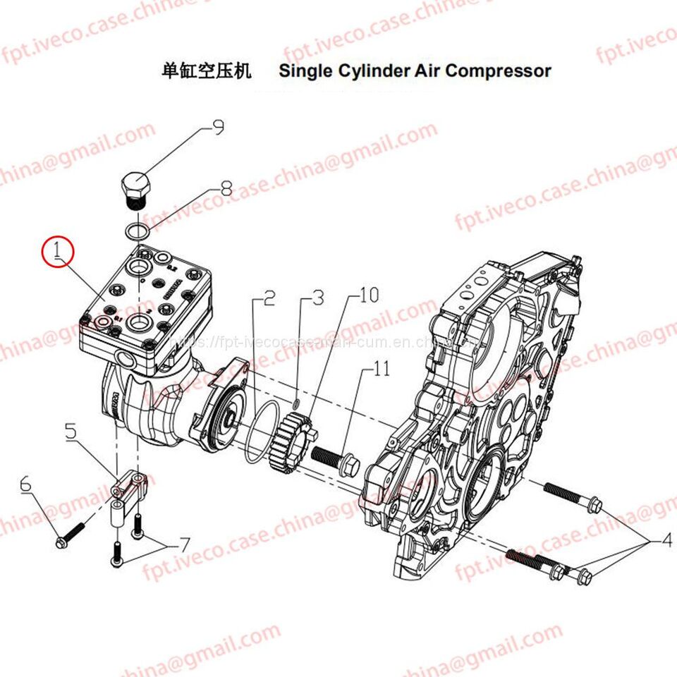MAN D0836 Single Cylinder Air Compressor 54100-7070 - Compresseur: photos 1 MAN D0836 Single Cylinder Air Compressor 54100-7070 - Compresseur: photos 1