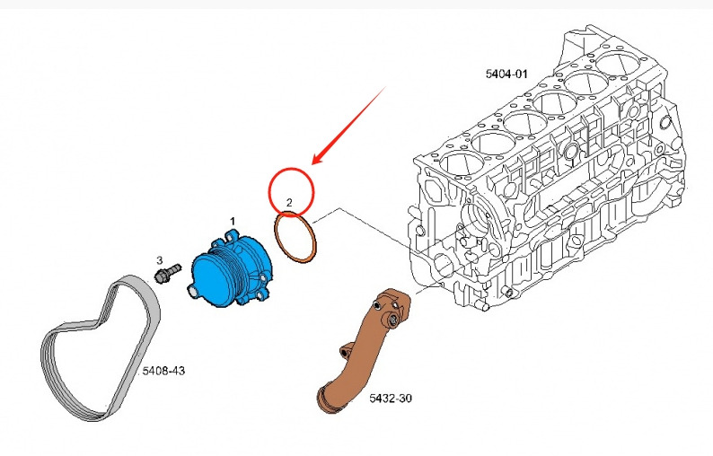 FPT IVECO Cursor8 Cursor9 F2BE0642A Water Pump Gasket 17291781 5001857980 - Pièces de rechange: photos 2 FPT IVECO Cursor8 Cursor9 F2BE0642A Water Pump Gasket 17291781 5001857980 - Pièces de rechange: photos 2