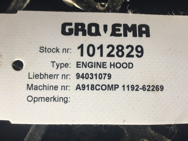 Liebherr Engine Hood - Capot: photos 2 Liebherr Engine Hood - Capot: photos 2