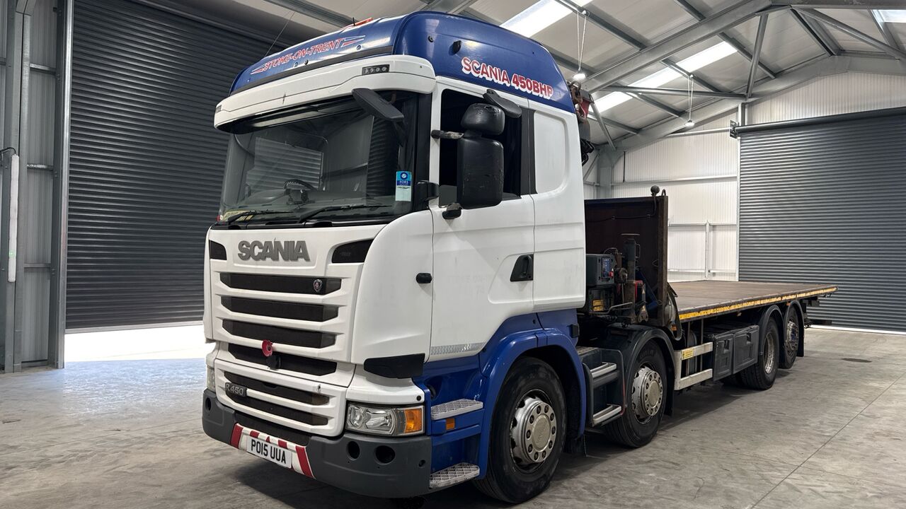 SCANIA R 450 - Camion plateau, Camion grue: photos 2 SCANIA R 450 - Camion plateau, Camion grue: photos 2