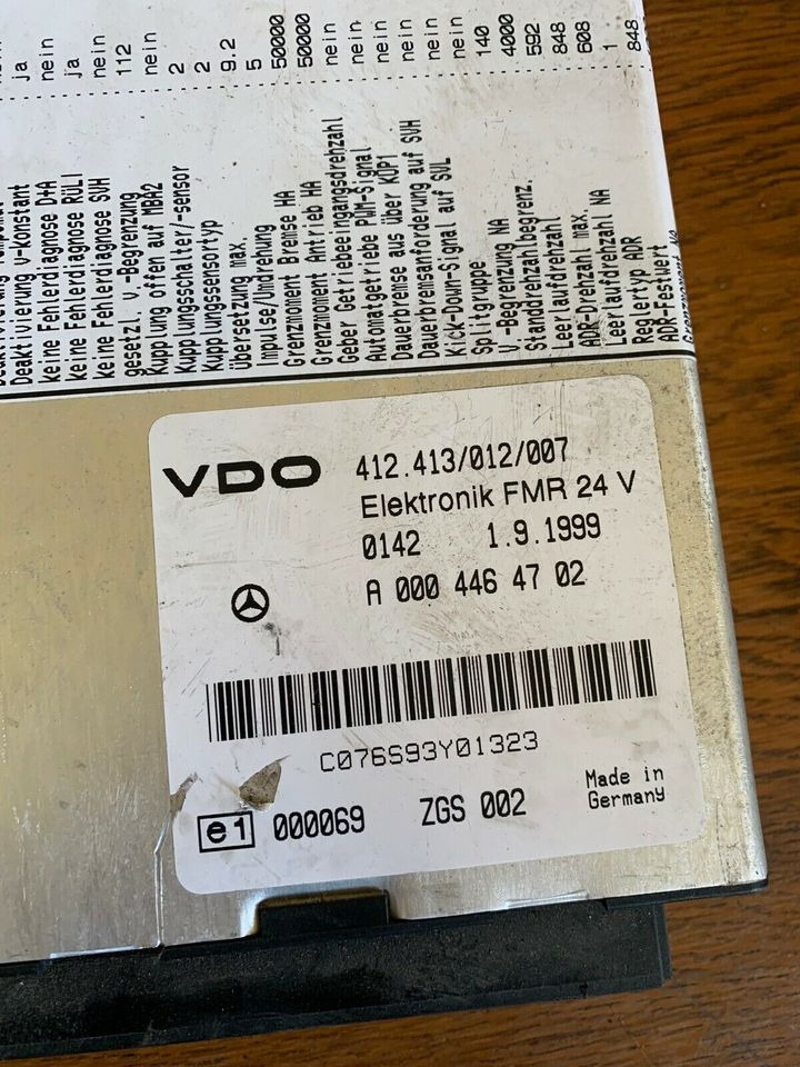 Mercedes Atego VDO Elektronik FMR Steuergerät A 000 446 47 02 - Bloc de gestion pour Camion: photos 2 Mercedes Atego VDO Elektronik FMR Steuergerät A 000 446 47 02 - Bloc de gestion pour Camion: photos 2