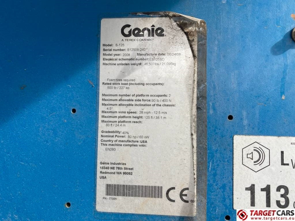 Crédit-bail Genie S-125 Telescopic 4x4x4 Diesel Boom WorkLift 4010cm  Genie S-125 Telescopic 4x4x4 Diesel Boom WorkLift 4010cm: photos 10