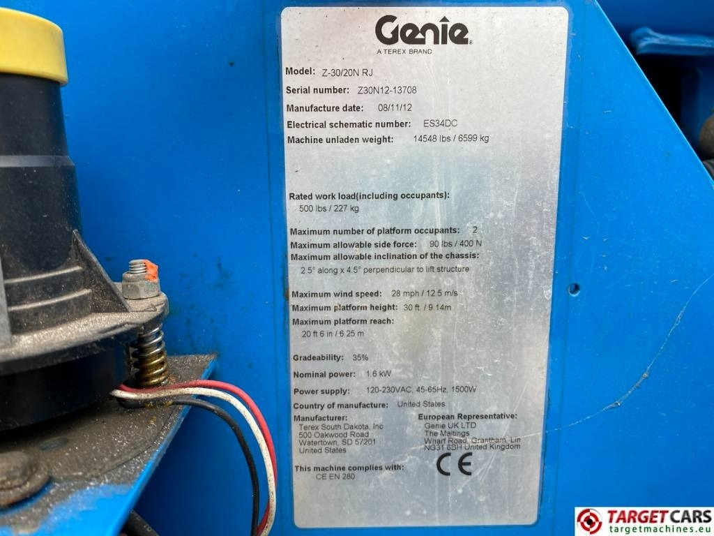 Crédit-bail Genie Z-30/20N RJ Articulated Electric Boom Lift 1110cm  Genie Z-30/20N RJ Articulated Electric Boom Lift 1110cm: photos 10