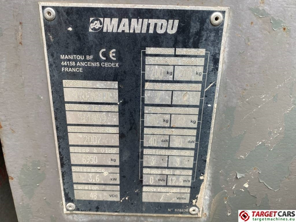 Nacelle articulée Manitou 170AETJL Articulated Electric Boom 1690cm DEFECT: photos 10