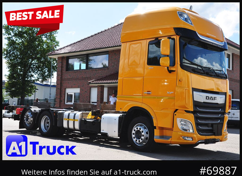 DAF XF 480, MultiBDF, 7,45, Standklima, LBW, - Camion porte-conteneur/ Caisse mobile: photos 1 DAF XF 480, MultiBDF, 7,45, Standklima, LBW, - Camion porte-conteneur/ Caisse mobile: photos 1