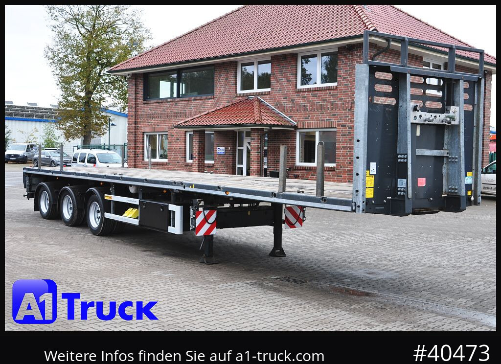 FAYMONVILLE Telemax, 8m Ausschub, Lenkachse, - Semi-remorque plateau: photos 1 FAYMONVILLE Telemax, 8m Ausschub, Lenkachse, - Semi-remorque plateau: photos 1