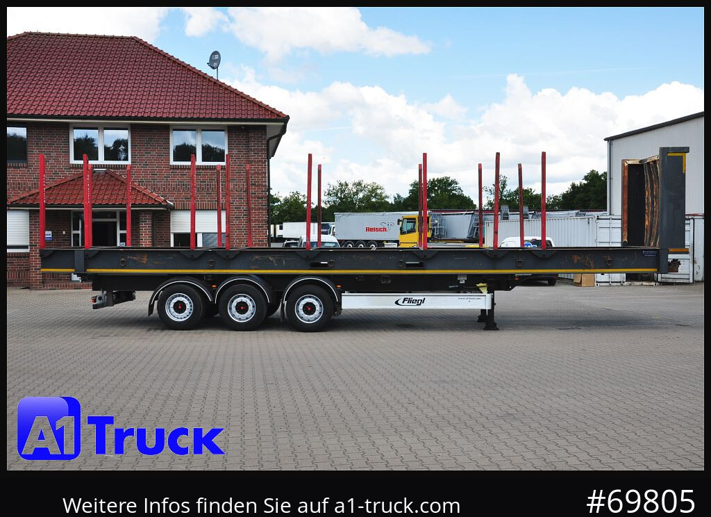 Semi-remorque grumier FLIEGL SDS01, Langholz, Containeraufbau, Liftachse,: photos 8