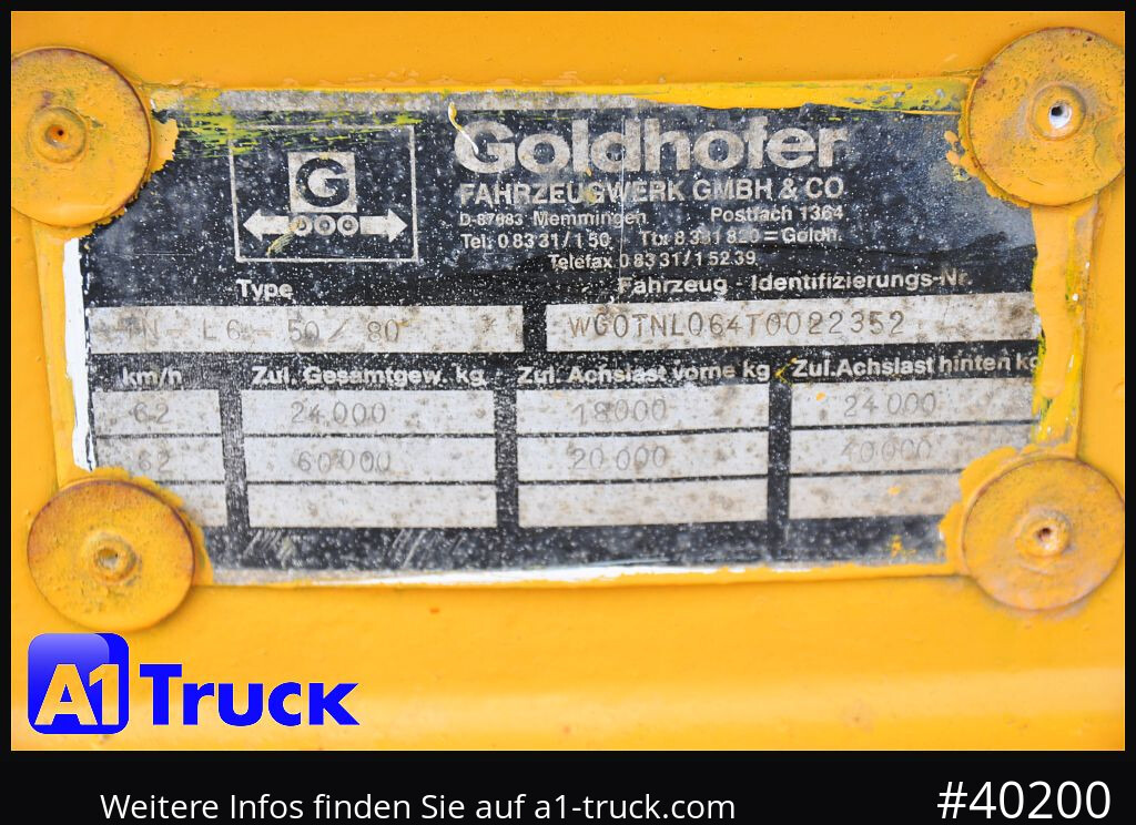 GOLDHOFER 6achs Plattform, Ballast, 60to., Schwerlast, - Remorque porte-engin surbaissée: photos 5 GOLDHOFER 6achs Plattform, Ballast, 60to., Schwerlast, - Remorque porte-engin surbaissée: photos 5