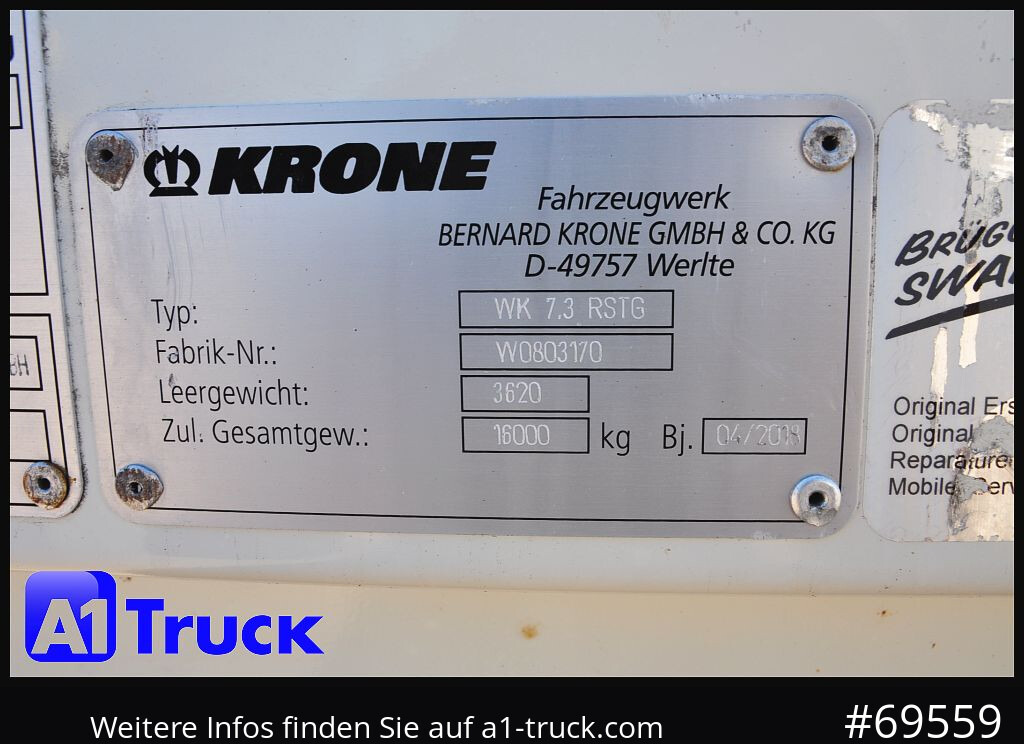 Carrosserie fourgon KRONE WB BDF 7,45 Koffer,  2750mm innen, 10 x vorhanden: photos 8