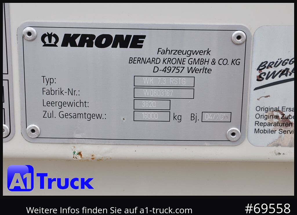 Carrosserie fourgon KRONE WB BDF 7,45 Koffer,  2750mm innen, 20 x vorhanden: photos 8