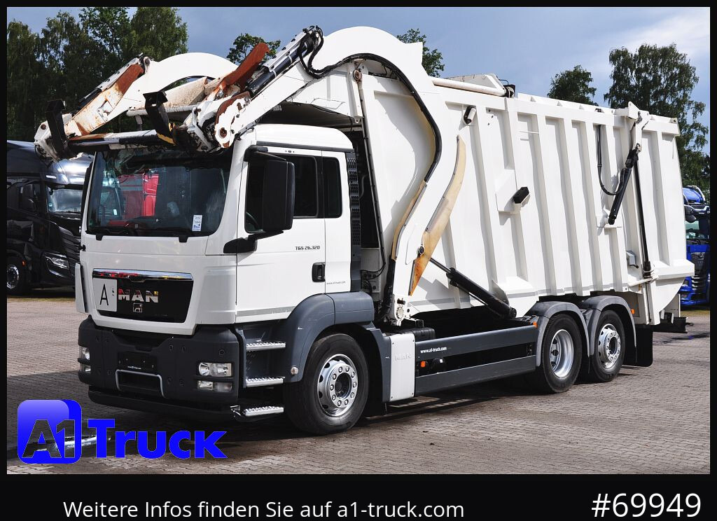 Benne à ordures ménagères pour transport de déchets MAN TGS 26.320, Faun 533 Frontlader, Überkopflader Müllwagen,: photos 11 Benne à ordures ménagères pour transport de déchets MAN TGS 26.320, Faun 533 Frontlader, Überkopflader Müllwagen,: photos 11