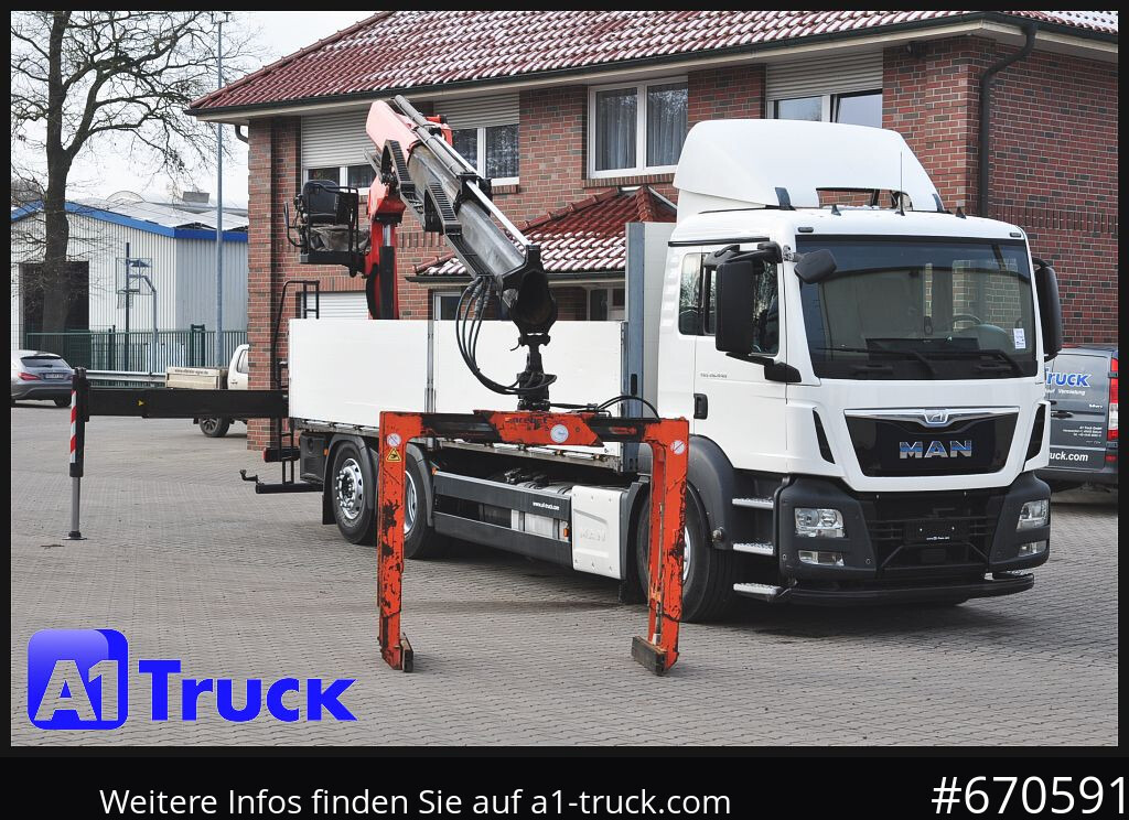 MAN TGS 26.440, Kran PK20.501L Lenkachse, - Camion plateau, Camion grue: photos 1 MAN TGS 26.440, Kran PK20.501L Lenkachse, - Camion plateau, Camion grue: photos 1