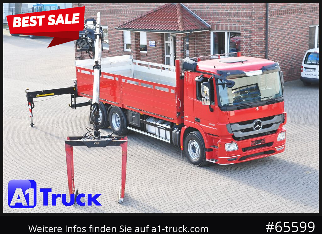 MERCEDES-BENZ Actros 2546 MP 3, HIAB Kran, Lift-Lenkachse, - Camion plateau, Camion grue: photos 1 MERCEDES-BENZ Actros 2546 MP 3, HIAB Kran, Lift-Lenkachse, - Camion plateau, Camion grue: photos 1